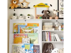SoBuy Aufbewahrung|Regal Weiß^Bücherregal Kinderregal mit 2 Boxen Aufbewahrungsregal Weiß KMB69-W