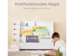 SoBuy Bücherregal Kinderregal mit 4 Offenen Fächer und 1 Ablagefächern KMB32-K-W