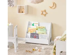 SoBuy Bücherregal Kinderregal mit 4 Offenen Fächer und 1 Ablagefächern KMB32-K-W