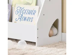 SoBuy Bücherregal Kinderregal mit 4 Offenen Fächer und 1 Ablagefächern KMB32-K-W