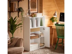 SoBuy Bücherregale^Bücherregal mit Schublade und Tür Aufbewahrungsregal mit Fächern STR11-WN