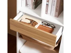 SoBuy Bücherregale^Bücherregal mit Schublade und Tür Aufbewahrungsregal mit Fächern STR11-WN