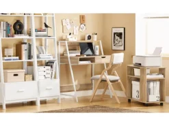 SoBuy Beistelltisch mit Rollen Couchtisch mit Ablagefächern Druckerregal FBT34-N