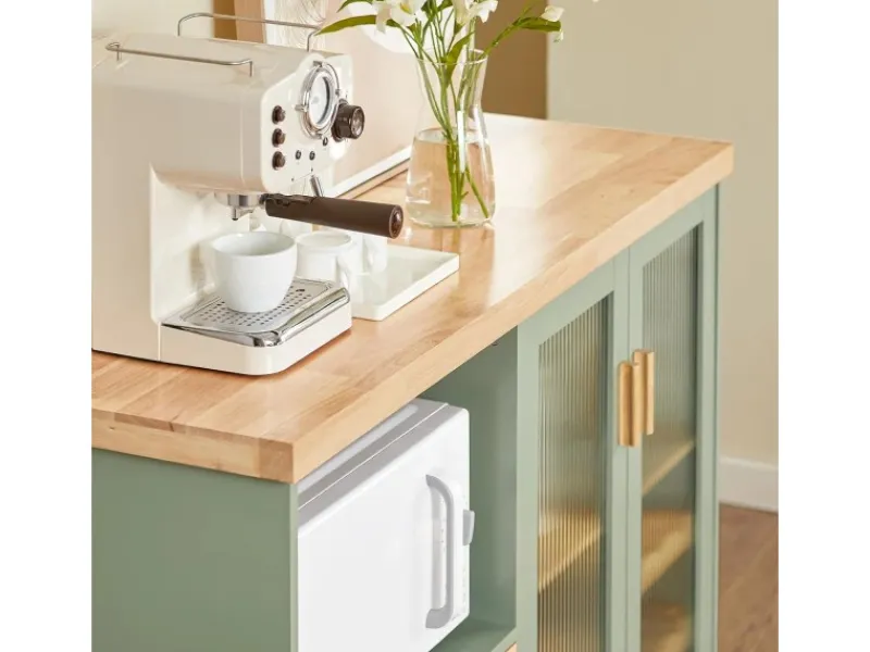 SoBuy Buffet Sideboard Küchenschrank Kommode Mikrowellenschrank FSB81-GR