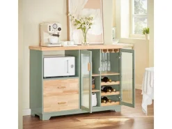 SoBuy Buffet Sideboard Küchenschrank Kommode Mikrowellenschrank FSB81-GR