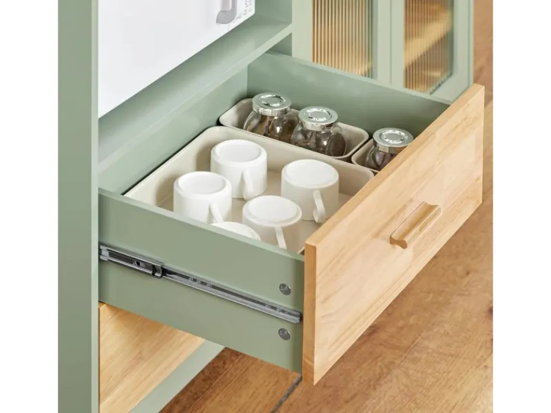 SoBuy Buffet Sideboard Küchenschrank Kommode Mikrowellenschrank FSB81-GR