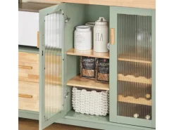 SoBuy Buffet Sideboard Küchenschrank Kommode Mikrowellenschrank FSB81-GR