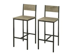 SoBuy Hocker^2-er Set Barhocker Barstühle mit Rücken-Lehne Sitzhöhe 67cm FST53x2