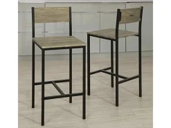 SoBuy Hocker^2-er Set Barhocker Barstühle mit Rücken-Lehne Sitzhöhe 67cm FST53x2
