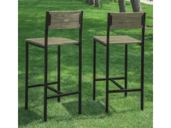 SoBuy Hocker^2-er Set Barhocker Barstühle mit Rücken-Lehne Sitzhöhe 67cm FST53x2