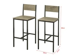 SoBuy Hocker^2-er Set Barhocker Barstühle mit Rücken-Lehne Sitzhöhe 67cm FST53x2