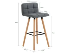 SoBuy 2er Set Barhocker Barstuhl Tresenhocker mit Rücklehne Grau FST50-DGx2