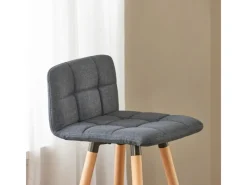 SoBuy 2er Set Barhocker Barstuhl Tresenhocker mit Rücklehne Grau FST50-DGx2