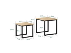 SoBuy Tische^2er Set Couchtisch Beistelltisch Sofatisch Kaffeetisch Natur FBT42-N
