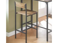 SoBuy Essgruppe Bartisch Set Esstisch mit 2 Stühlen Braun-Schwarz OGT03-XL