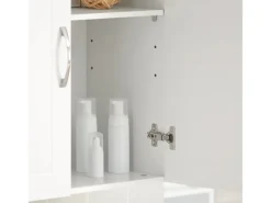 SoBuy Hängeschrank Badezimmerschrank mit Verstellbarem Regal 60x60x30cm Weiß FRG231-W