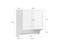 SoBuy Hängeschrank Badezimmerschrank Wandschrank Küchenschrank BZR84-W