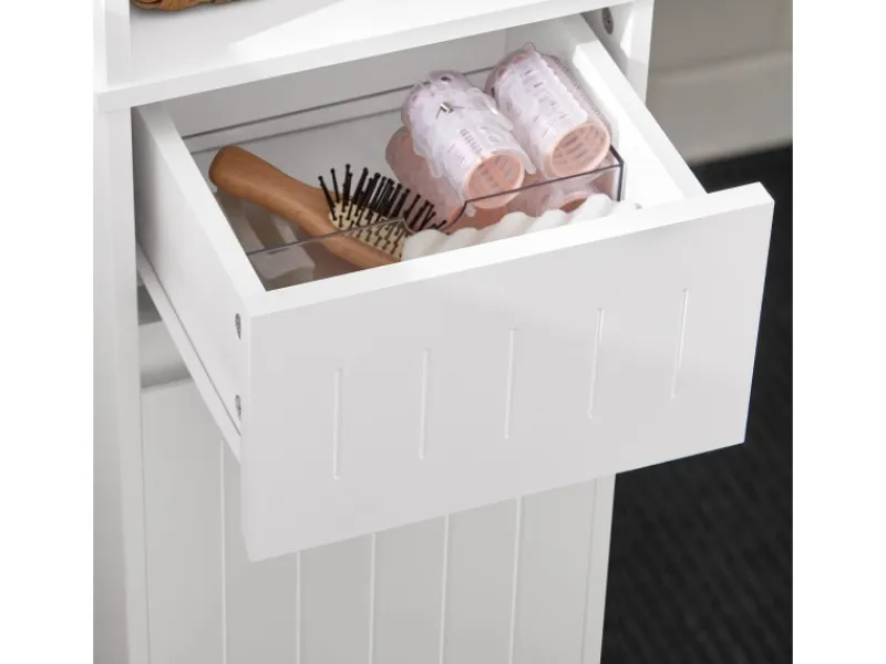 SoBuy Hochschrank Badregal Badezimmerschrank Badezimmermöbel Weiß BZR109-W