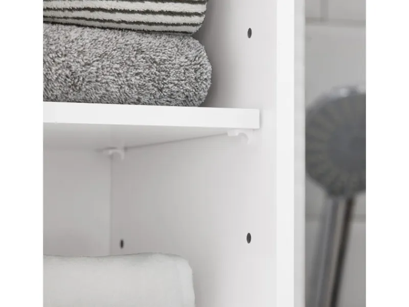 SoBuy Hochschrank Badregal Badezimmerschrank Badezimmermöbel Weiß BZR109-W