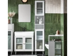 SoBuy Regal Weiß^Hochschrank Badschrank Badregal Badezimmerschrank Weiß BZR118-W