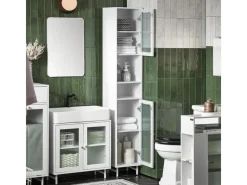 SoBuy Regal Weiß^Hochschrank Badschrank Badregal Badezimmerschrank Weiß BZR118-W