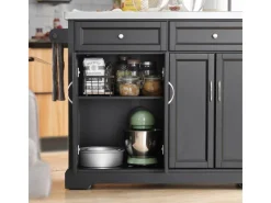 SoBuy Schränke^Kücheninsel Küchenwagen Küchenschrank Servierwagen Schwarz FKW71-SCH