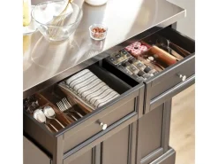 SoBuy Schränke^Kücheninsel Küchenwagen Küchenschrank Servierwagen Schwarz FKW71-SCH