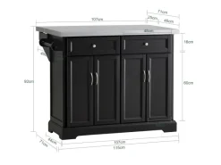 SoBuy Schränke^Kücheninsel Küchenwagen Küchenschrank Servierwagen Schwarz FKW71-SCH