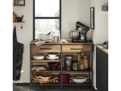 SoBuy Schränke^Kücheninsel Sideboard mit Schublade Kommode Küchenschrank Vintage FSB85-PF