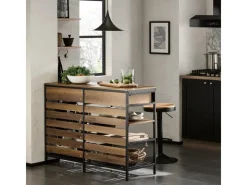 SoBuy Schränke^Kücheninsel Sideboard mit Schublade Kommode Küchenschrank Vintage FSB85-PF