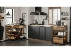 SoBuy Schränke^Kücheninsel Sideboard mit Schublade Kommode Küchenschrank Vintage FSB85-PF