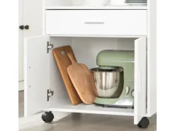 SoBuy Schränke^Küchenschrank Küchenwagen Mikrowellenschrank Servierwagen FSB09-W