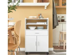 SoBuy Schränke^Küchenschrank Küchenwagen Mikrowellenschrank Servierwagen FSB09-W