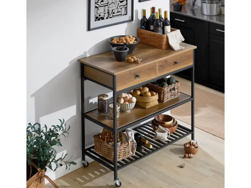 SoBuy Küchenwagen Servierwagen Rollwagen Barwagen Küchenregal FKW112-PF