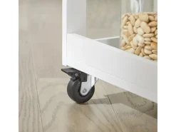 SoBuy Regal Weiß^Küchenwagen Servierwagen mit 3 Ablagefächern Küchenregal 60x90x40cm Weiß FKW75-WN