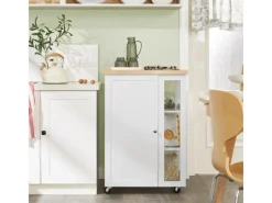 SoBuy Regal Weiß^Küchenwagen Servierwagen mit 3 Ablagefächern Küchenregal 60x90x40cm Weiß FKW75-WN