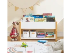 SoBuy Kinder Bücherregal Kinderregal mit Ablagen Aufbewahrungsregal Weiß KMB35-W