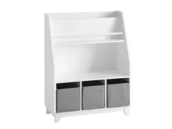 SoBuy Regal Weiß|Bücherregale^Kinder Bücherregal Kinderregal mit Ablagen Aufbewahrungsregal Weiß KMB34-W