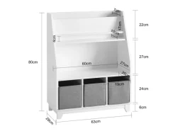 SoBuy Regal Weiß|Bücherregale^Kinder Bücherregal Kinderregal mit Ablagen Aufbewahrungsregal Weiß KMB34-W