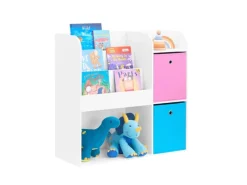 SoBuy Kinder Bücherregal Kinderregal mit 5 Ablagen Spielzeugregal Weiß KMB37-F