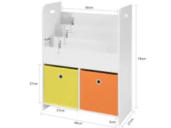 SoBuy Aufbewahrung|Regal Weiß^Kinder Bücherregal Kinderregal mit 3 Ablagen Spielzeugregal Weiß KMB27-W