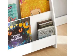 SoBuy Kinder Bücherregal Kinderregal Zeitungsständer mit 4 Ablagen Weiß KMB32-W