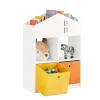 SoBuy Kinder Bücherregal mit Haus-Design Kinderregal Spielzeugregal Weiß KMB49-W