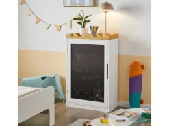 SoBuy Regal Weiß|Bücherregale^Kinder Kommode Kinderregal mit Tafel Kinder Bücherregal Weiß KMB43-W