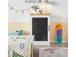 SoBuy Regal Weiß|Bücherregale^Kinder Kommode Kinderregal mit Tafel Kinder Bücherregal Weiß KMB43-W