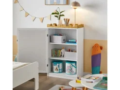 SoBuy Regal Weiß|Bücherregale^Kinder Kommode Kinderregal mit Tafel Kinder Bücherregal Weiß KMB43-W