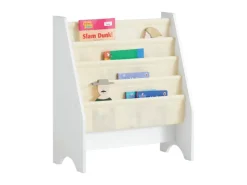 SoBuy Regal Weiß^Kinder-Bücherregal Zeitungsständer mit 4 Ablagen Kinderregal Weiß FRG225-W