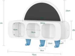 SoBuy Bücherregale^Kindergarderobe mit Tafel Kinderregal Bücherregal Weiß KMB86-W