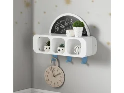 SoBuy Bücherregale^Kindergarderobe mit Tafel Kinderregal Bücherregal Weiß KMB86-W