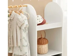 SoBuy Garderoben^Kinderkleiderschrank mit 3 Haken Kleiderständer mit Box KMB40-W